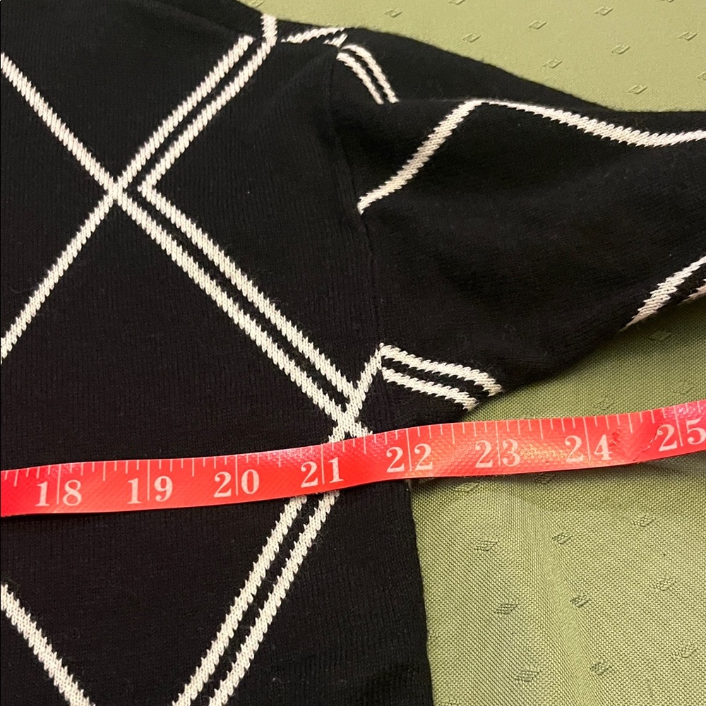 Chico's Black and White Grid Pattern Turtleneck S… - image 5